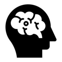 An editable design icon of human brain vector