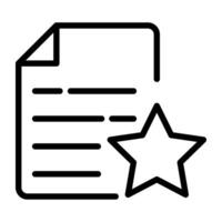 A unique design vector favorite list, star with paper icon