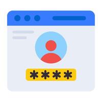 A flat design, icon of user login vector