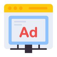 A flat design, icon of web advertising vector