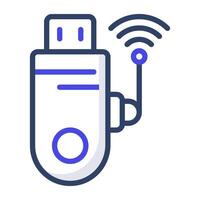 A flat design, icon of Usb vector