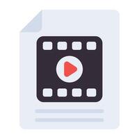 A flat design, icon of media file vector