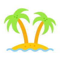 A flat design, icon of island vector