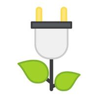 A flat design, icon of eco plug vector