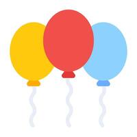 celebración de cumpleaños, diseño plano de globos vector