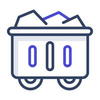 A trash cart icon, flat design of dumpster vector