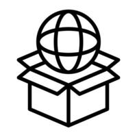 Globe with carton, icon of global package vector