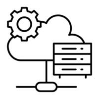 A flat design, icon of cloud server setting vector