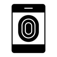 A flat design, icon of mobile fingerprint vector