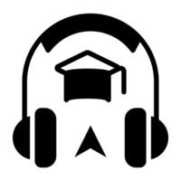 An icon design of audio learning, editable vector