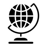 Desk globe icon in filled design, premium download vector