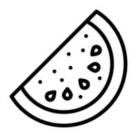 un Fresco verano fruta, sandía icono vector