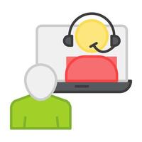 A flat design, icon of customer support vector