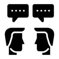 Icon of chatting, avatars with chat bubbles vector