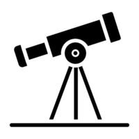 Icon of telescope, solid design vector