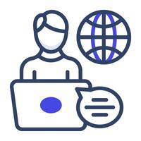A modern style icon of global student vector
