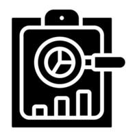 Icon of report analysis, solid design vector