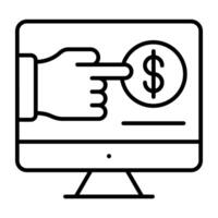 A linear design, icon of pay per click vector