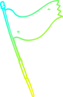 cold gradient line drawing of a cartoon waving flag png