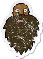 retro distressed sticker of a cartoon bearded man png