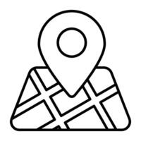 An editable design icon of map vector