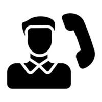 Solid design, icon of personal call vector