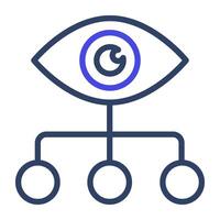 An outline design, icon of network monitoring vector