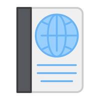 A flat design, icon of passport vector