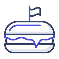 A yummy icon of burger, fast food vector