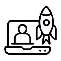 Icon of business launch, linear design vector