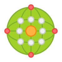 Globe with mesh network, icon of globalization vector