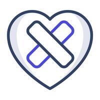 un icono diseño de corazón vendaje vector