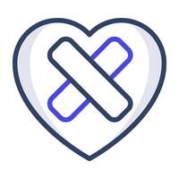 An icon design of heart bandage vector