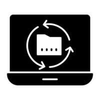 A flat design, icon of online folder recycling vector