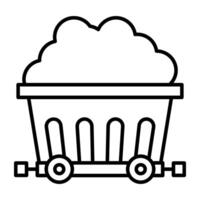 A linear design, icon of coal mining vector