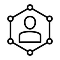 Icon of user connection linear design vector