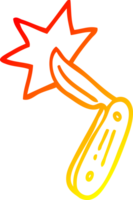 warm gradient line drawing of a cartoon pen knife png
