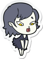 sticker of a cute cartoon vampire girl png