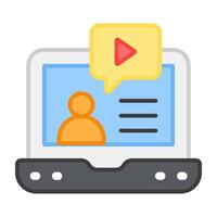 A flat design, icon of media chat vector