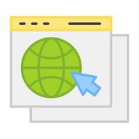 A flat design, icon of web browser vector