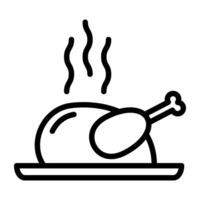 A linear design vector of chicken turkey