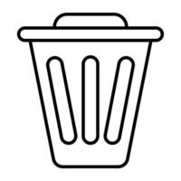 A linear design, icon of  dustbin vector