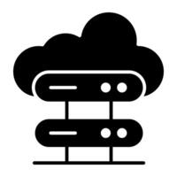 icono de diseño moderno del servidor en la nube vector