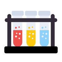 Test tubes icon in flat design, experiment tubes vector