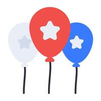 Decorative colorful balloons, flat design vector