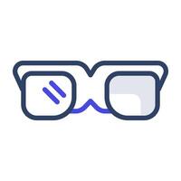 gafas accesorio icono, plano diseño de lentes vector