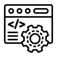 icono de web codificación, contorno diseño vector