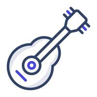 una guitarra, icono de instrumento musical en diseño plano vector