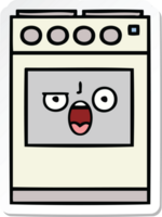 sticker of a cute cartoon kitchen oven png