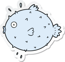 sticker of a cartoon puffer fish png